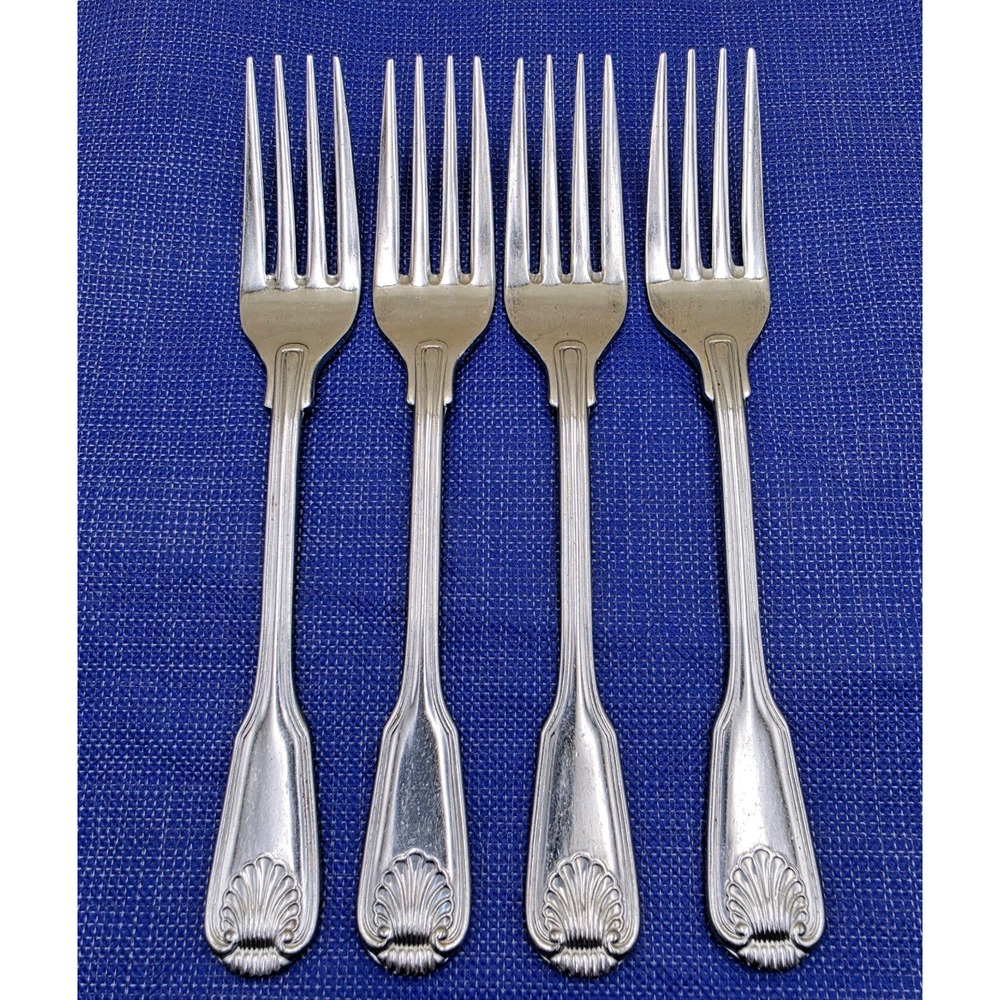 Towle London Shell Dinner Fork JAPAN Stainless Flatware Set Of 4 VTG